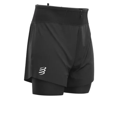 Hombre Compressport trail 2 en 1 pantalón corto