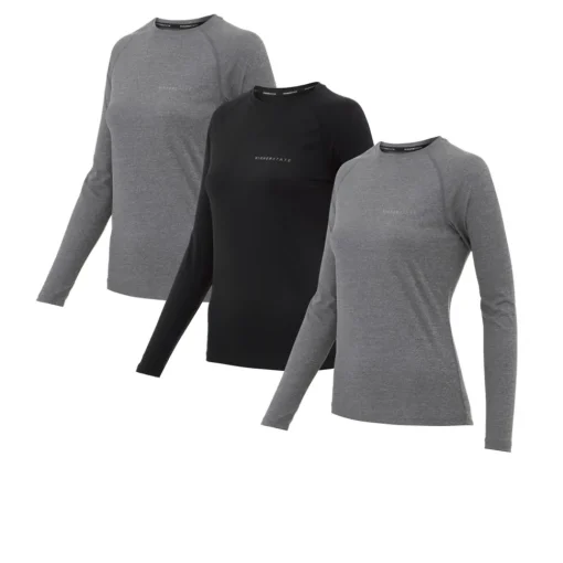 Mujer Higher State Camiseta de mujer L/S Crew (paquete de 3)