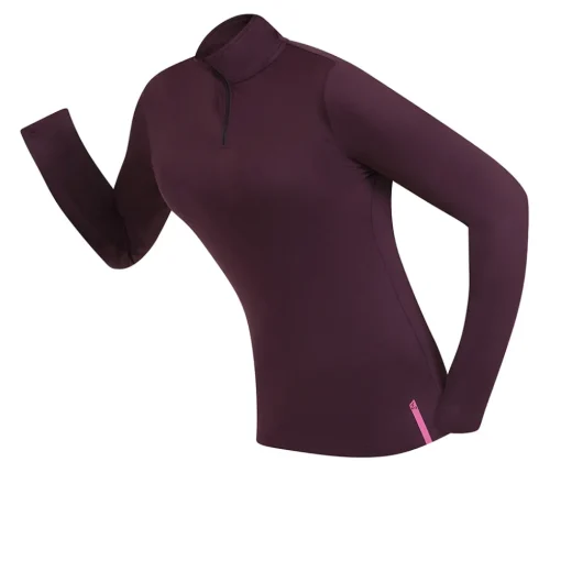 Mujer Higher State mujer manga larga cremallera Top - SS25