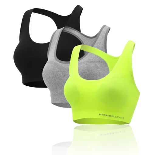 Mujer Higher State sin costuras mujer Low Impact sujetador deportivo (3 Pack)