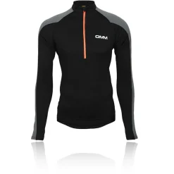 Hombre OMM Vector media cremallera manga larga camiseta manga larga running