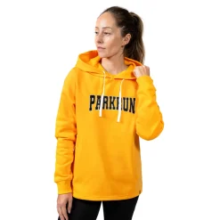 Mujer Parkrun Apricot Collegiate sudadera con capucha para mujer