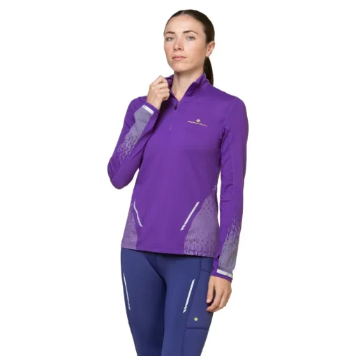 Mujer RonHill Tech Reflect media cremallera mujer Top - AW24
