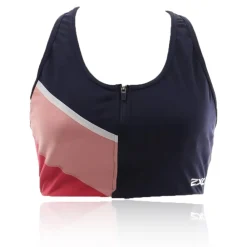 Mujer 2XU Active Colour Block Crop camiseta con cremallera